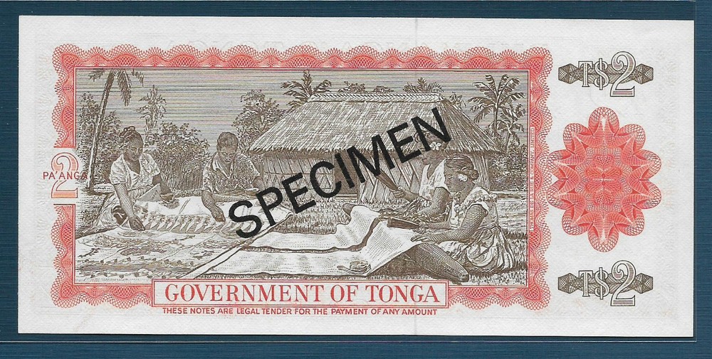 Tonga 2 Pa'anga Specimen, 1978, P CS1, UNC