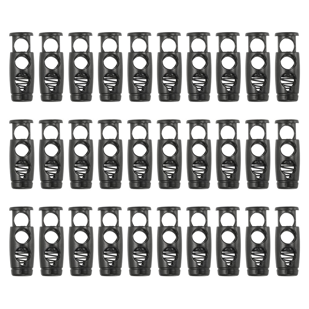 30PCS Metal Cord Locks for Drawstrings, Spring Cord Lock Stopper, Matte Black