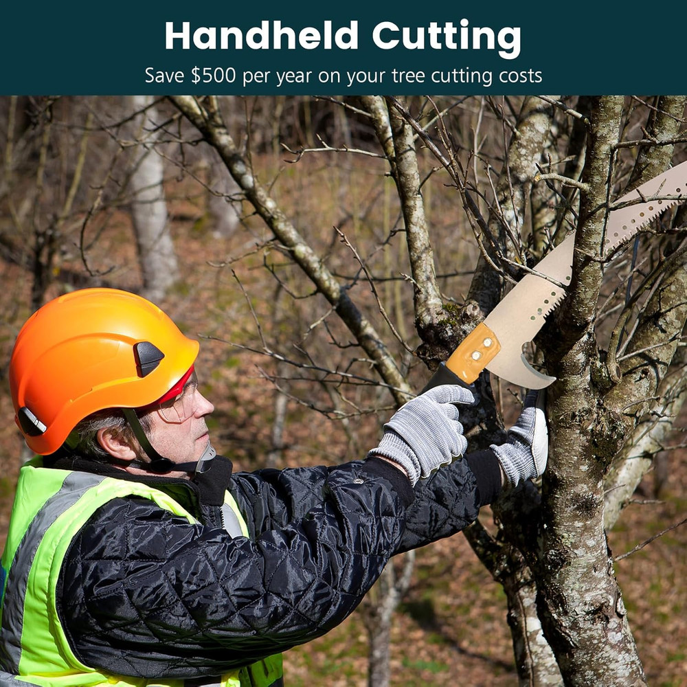Manual Pole Saws for Tree Trimming 27 FT, Tree Trimmer Long Handle Pruner with T