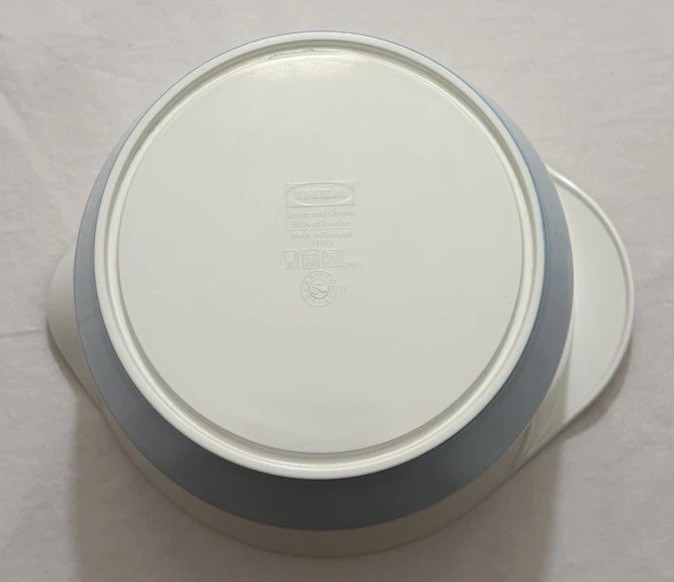 IKEA IDELIG Mixing Bowl White & Turquoise 4qt #21385 EUC