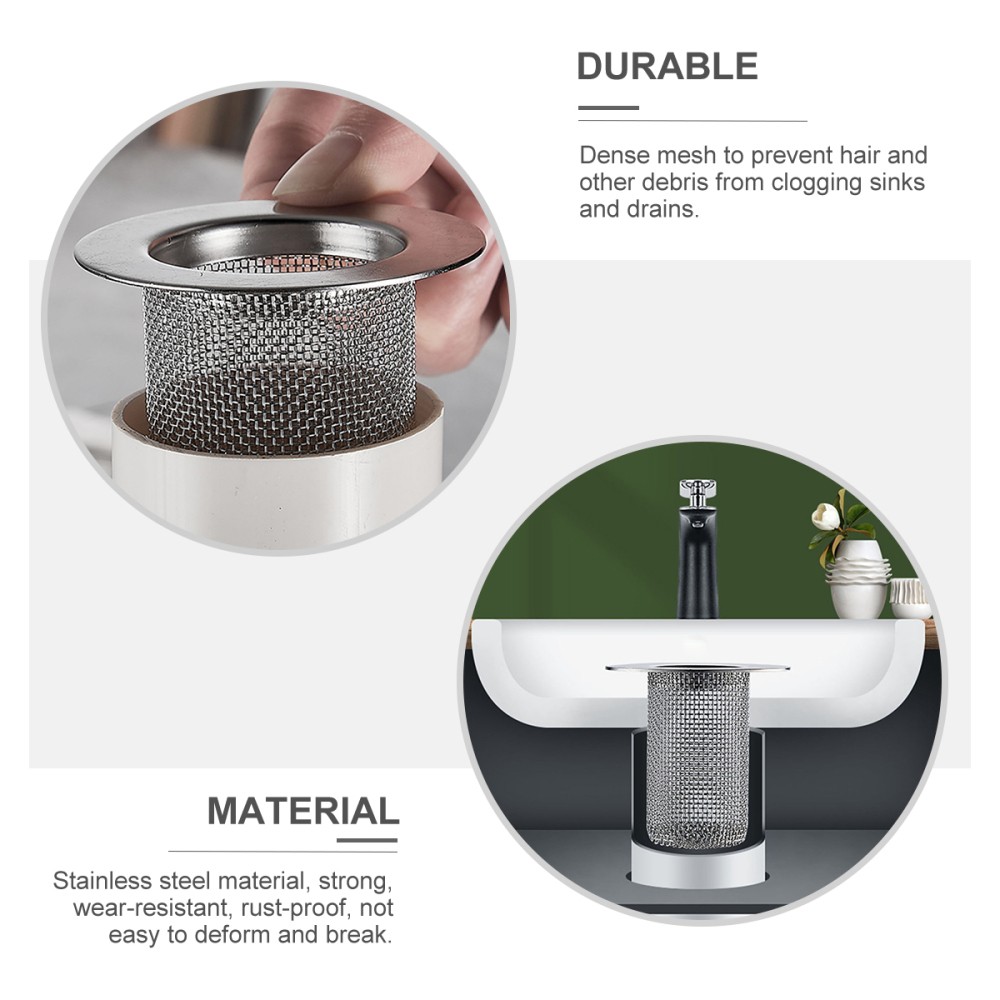 2 Pack Filter for Wash Basin Basket Kitchen Sink Drainage Strainer