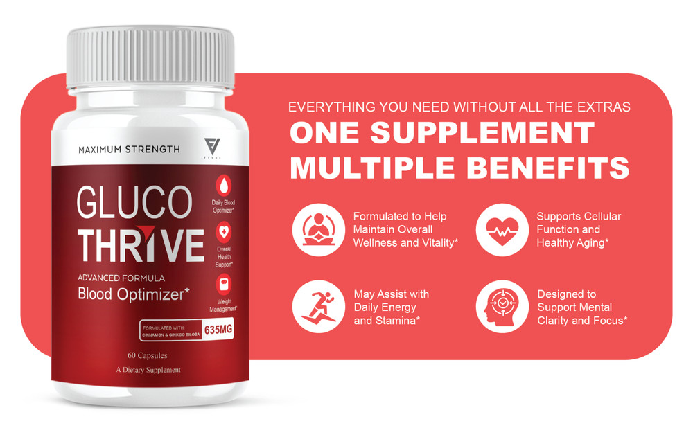 (2 Pack) Gluco Thrive Capsules, Gluco Thrive Advanced Formula (120 Capsules)