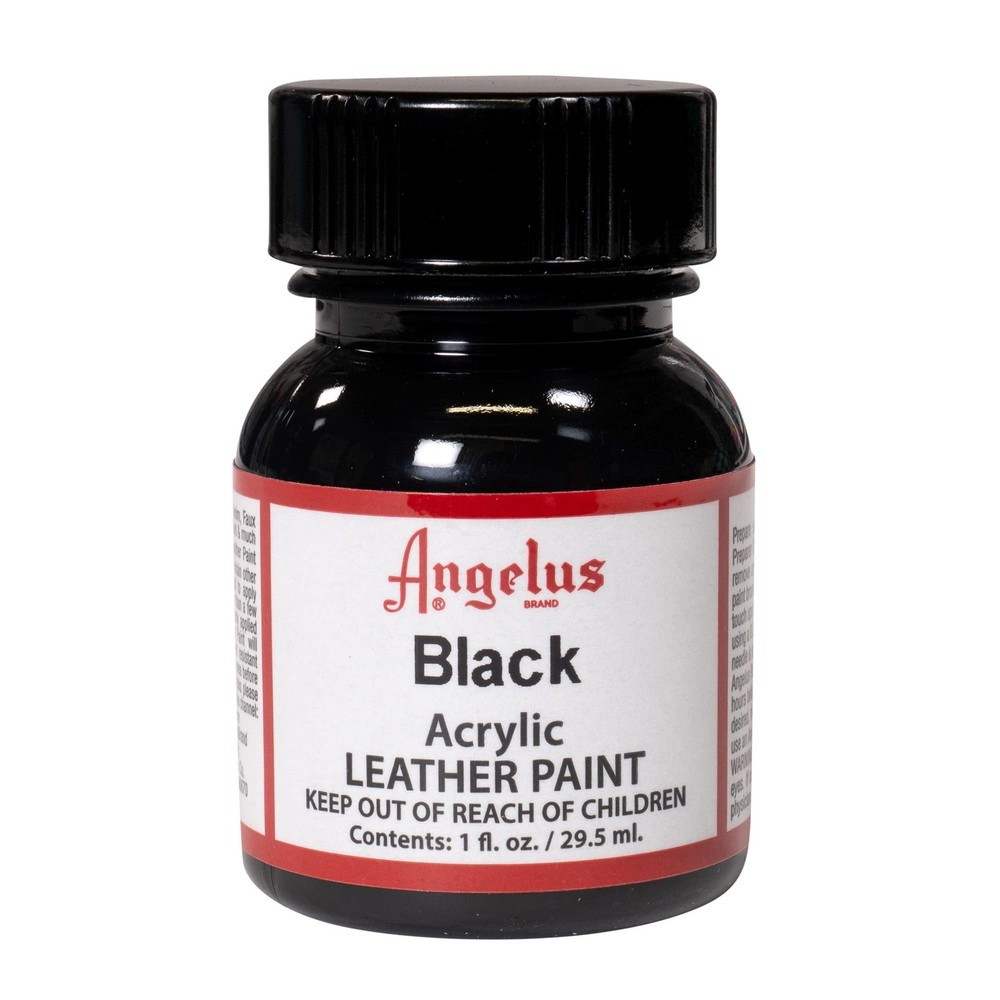 Acrylic Leather Paint, 1 Fl Oz, Black  Professional Flexible, Crack, Scratch,...