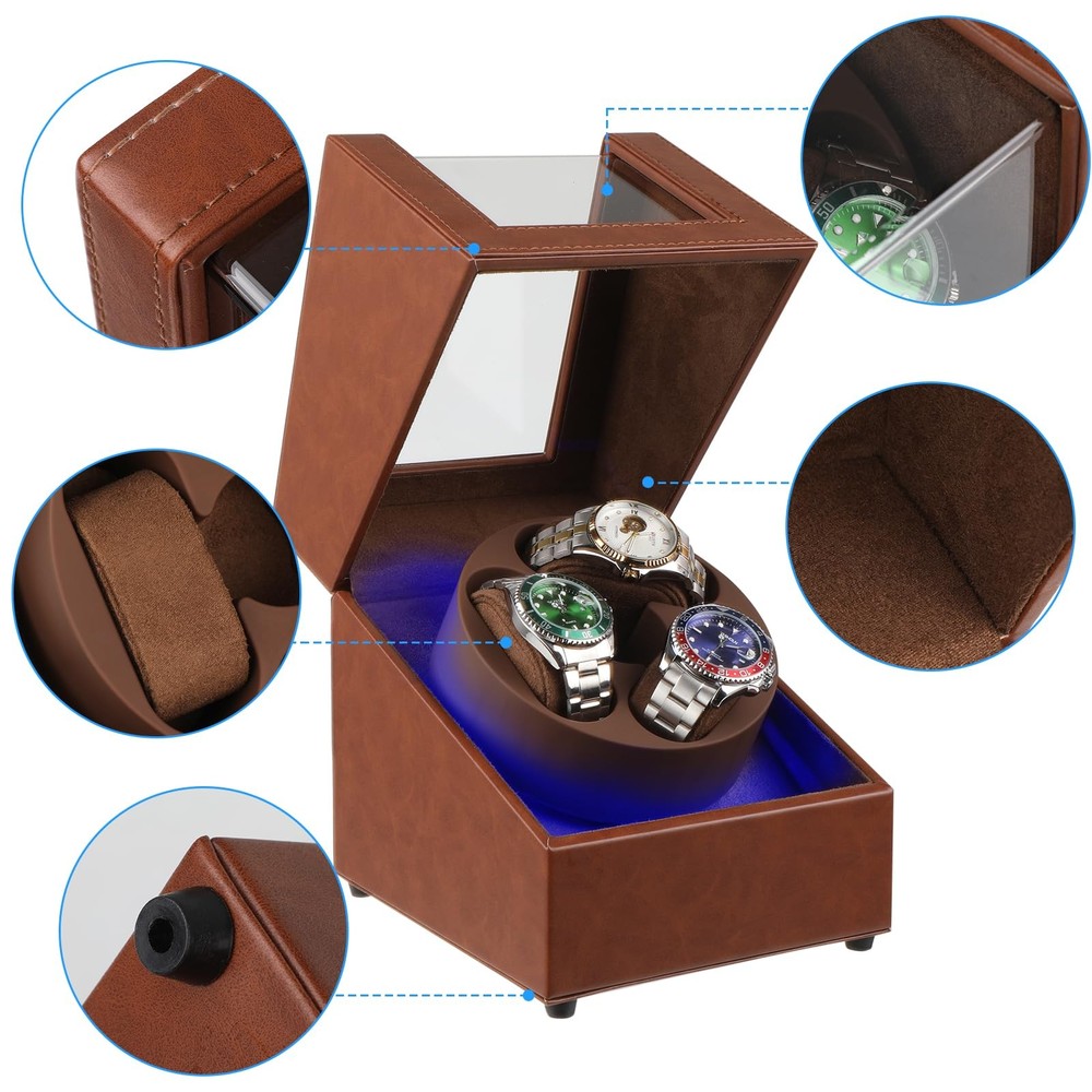 J&T Technology Watch Winder for Automatic Watches,Automatic Brown