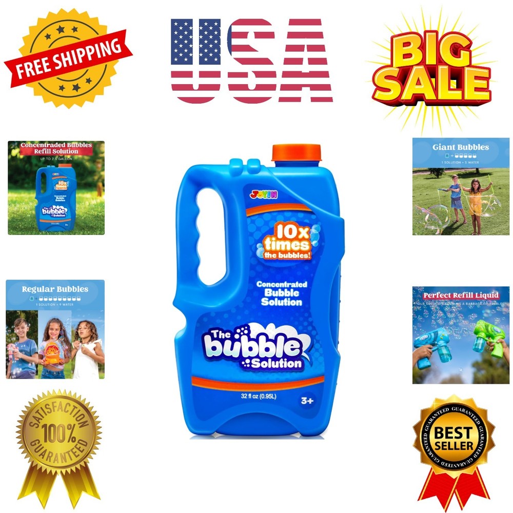 32 OZ Concentrated Bubble Solution for Bubble Machines Up to 2.5 Gallons, Con...
