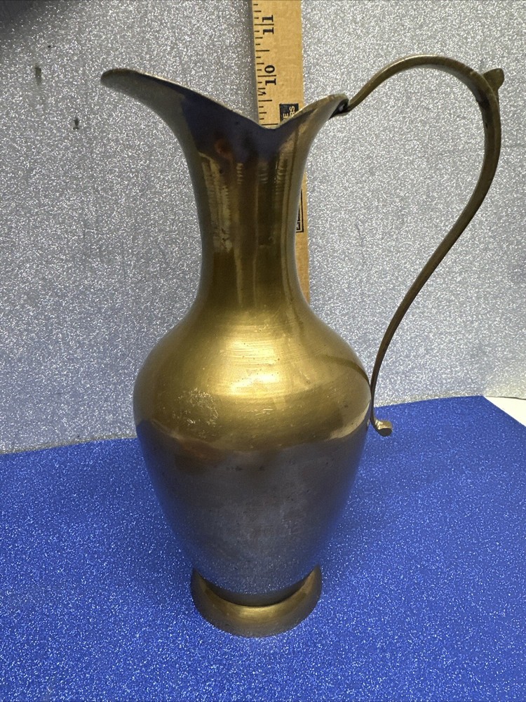 Vintage Brass Handled Bud Vase 9” Decor
