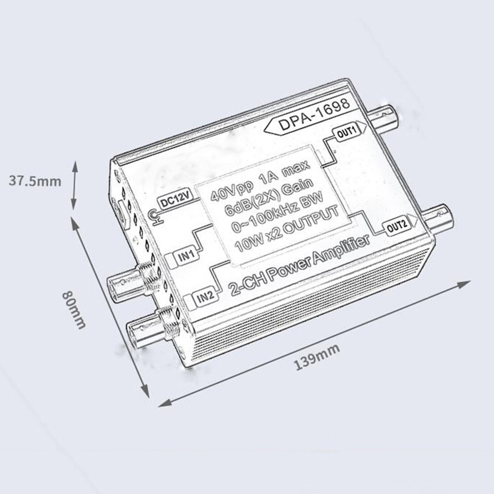 DPA-1698 2CH High Power Function Generator Amplifier 40V for DDS Functional XR