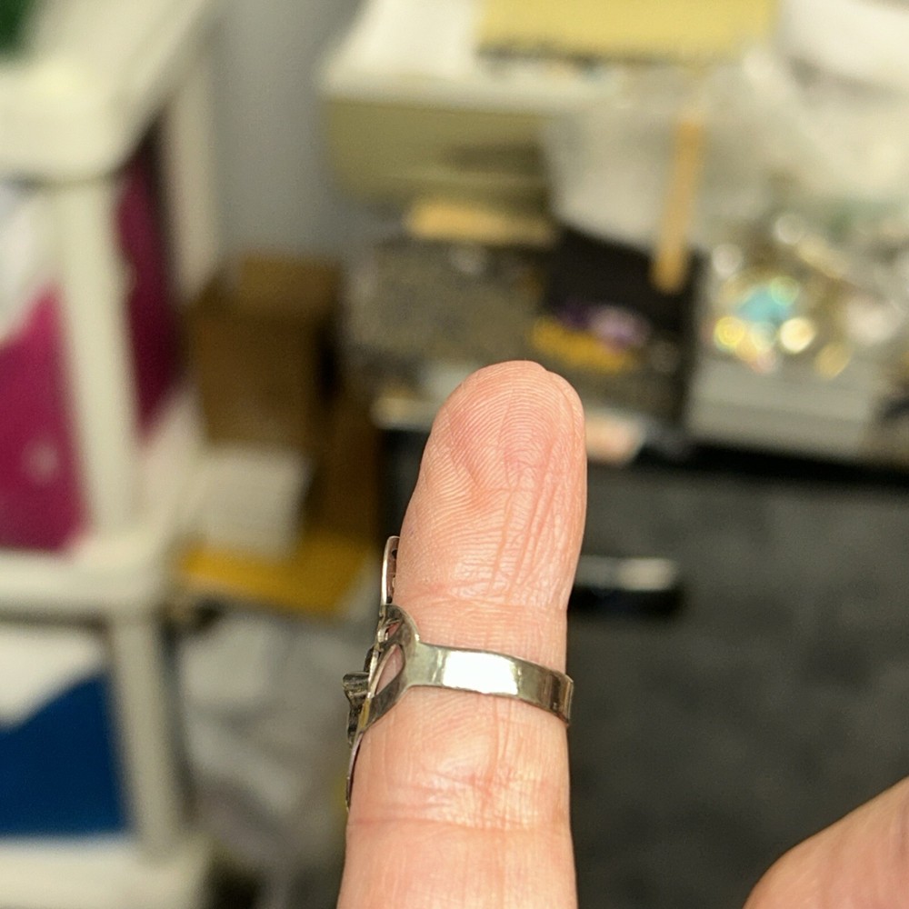 925 Sterling Australian Opal Hamsa Hand Ring Size 5
