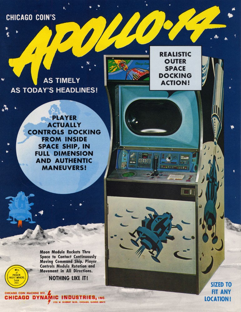 1972 CHICAGO COIN APOLLO 14 ARCADE FLYER