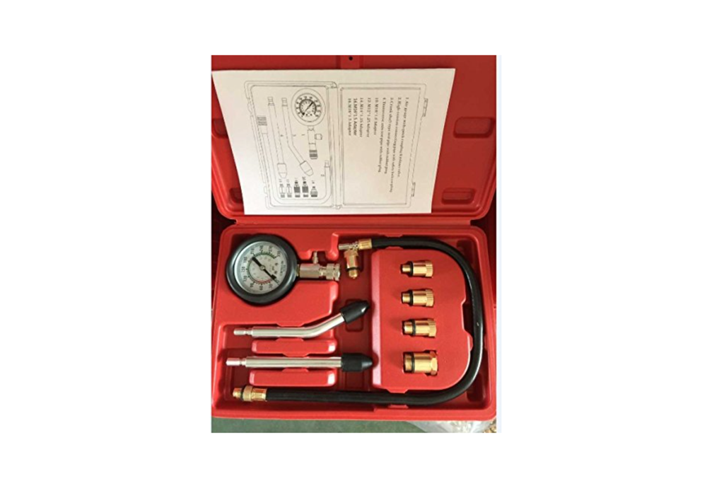 Compression Gauge Test Set for Engine Cylinders Diagnostic Tester with 5 Adapter