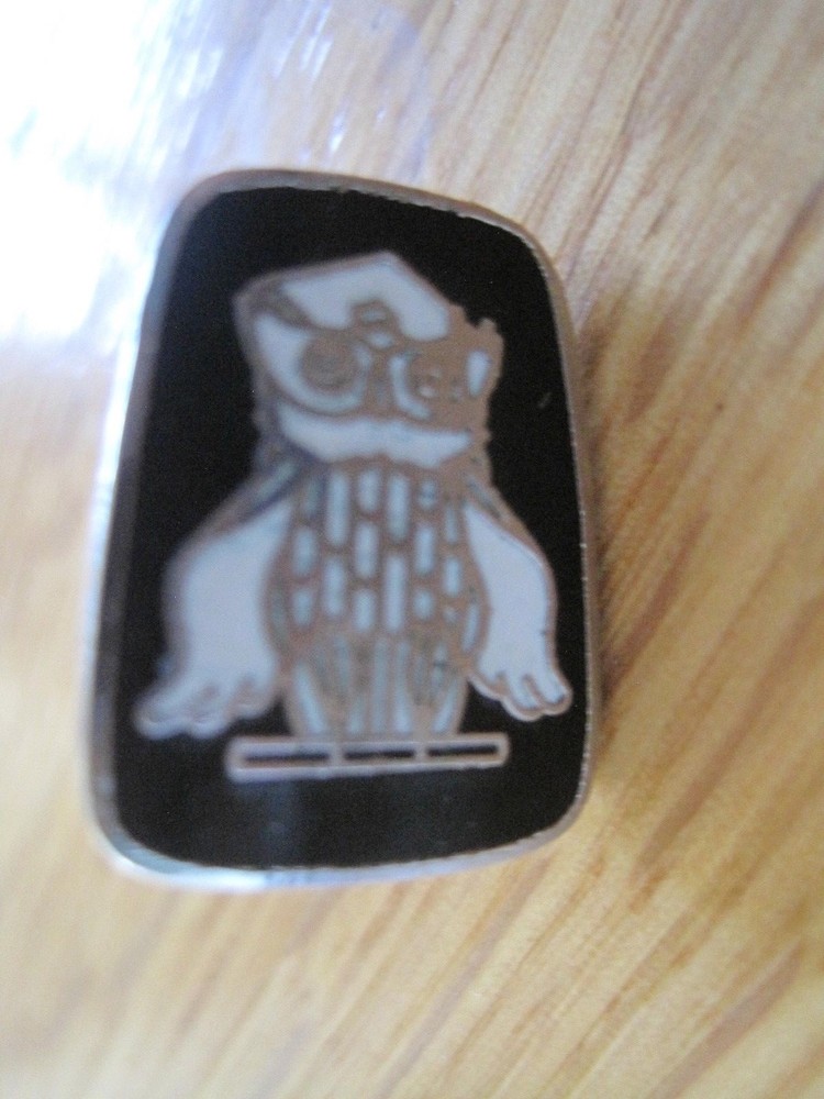 Vintage Owl Pin Back