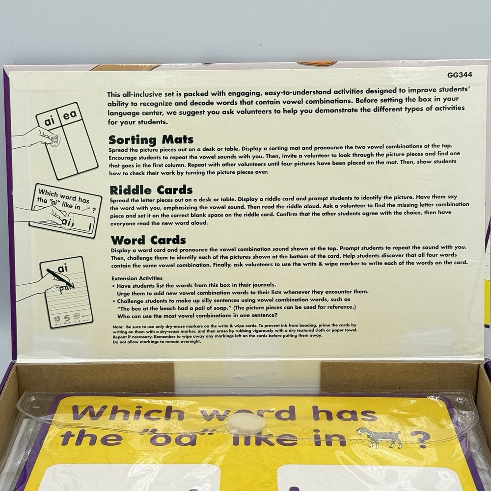 Lakeshore Learning VOWEL COMBINATIONS Phonics Activity Box GG344 - READ