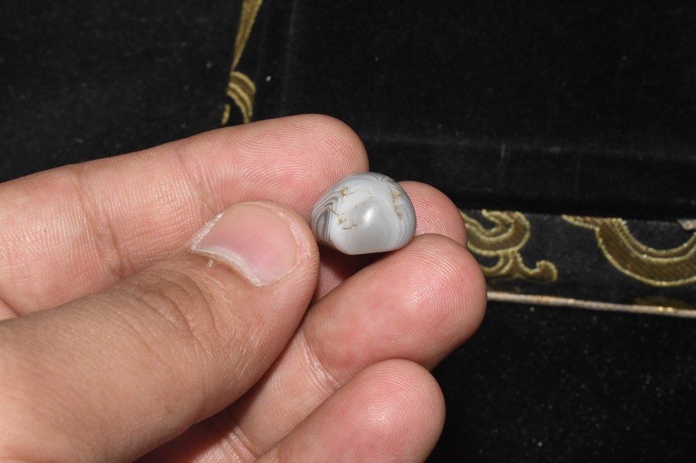 Authentic Ancient Tibetan Himalayan Banded Agate Stone Dzi Bead
