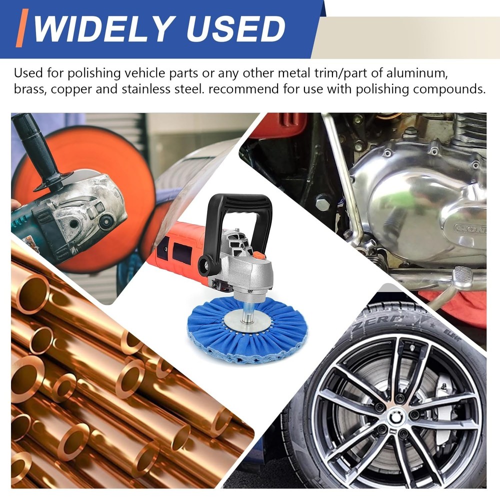 4-Piece Airway Buffing Wheel Kit for Angle Grinders - 8" Diameter, Multi-Color