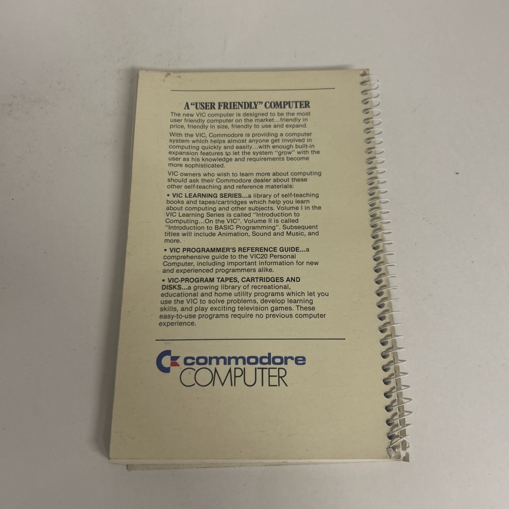 Personal Computing on the VIC-20 A Friendly Computer Guide, 1984 Commodore
