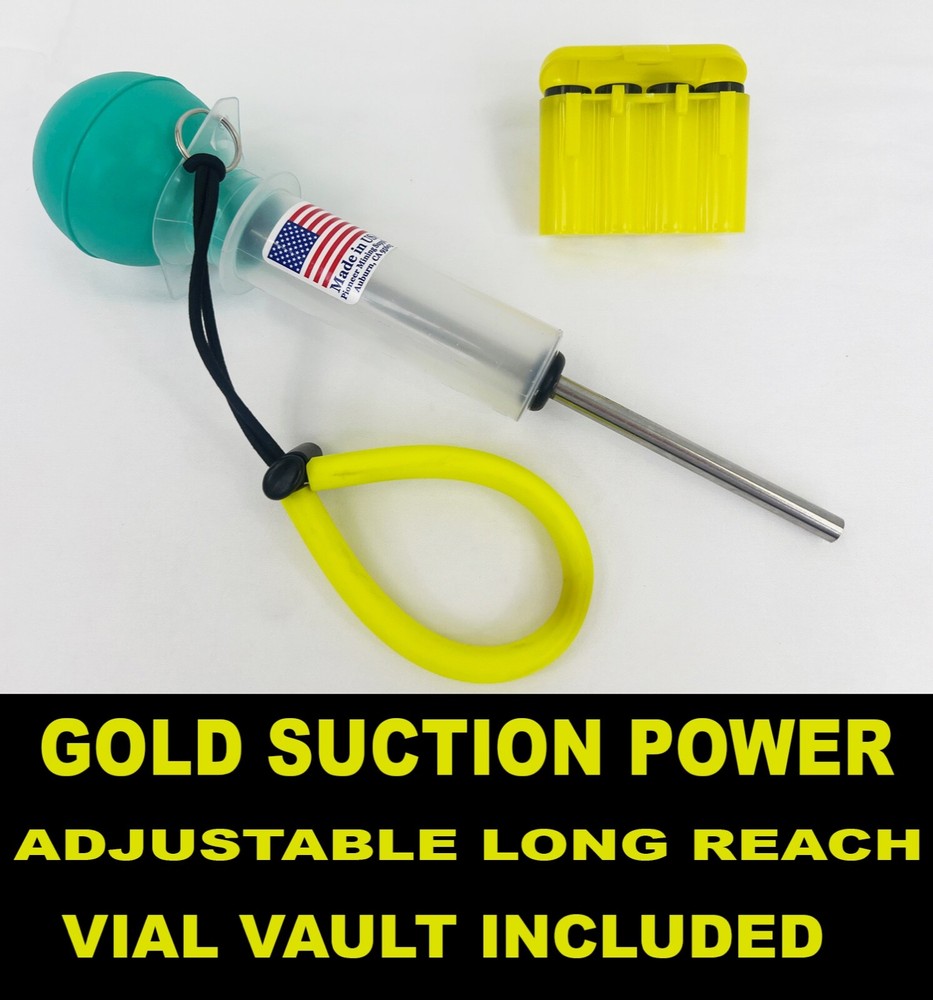 SNIPING BULB with Tether Gold pan Mining Prospecting Suction Tool + VIAL SAFE