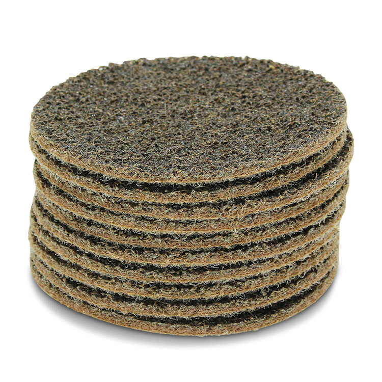 10 Pack - 5" Hook and Loop Surface Conditioning Sanding Discs, Tan - Coarse