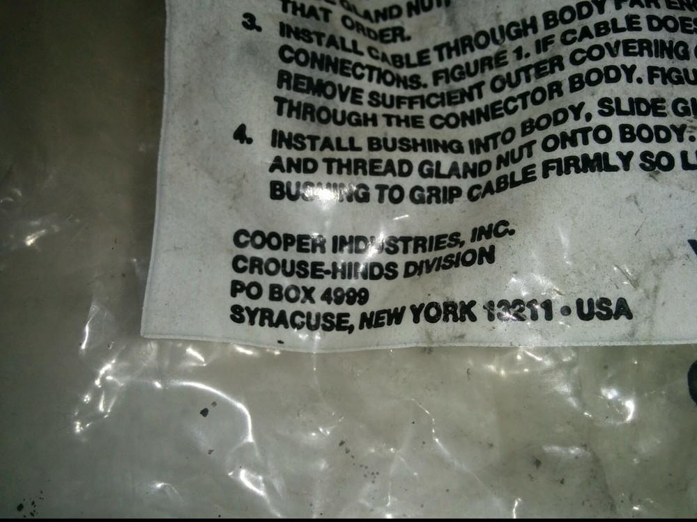 CROUSE HINDS (COOPER) IF513 CONNECTOR FITTING, NIB