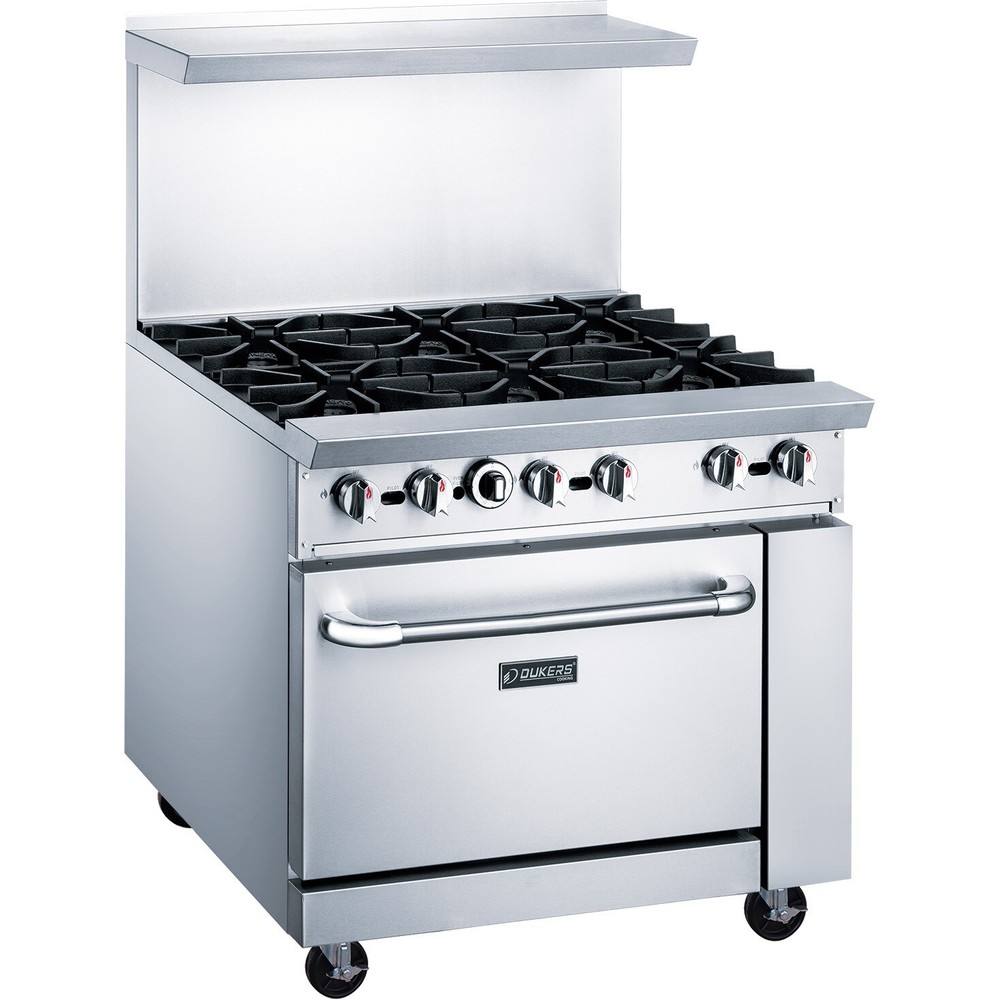 DUKERS DCR36-6B 36″ NAT Gas Range 6 Open Burners & OVEN