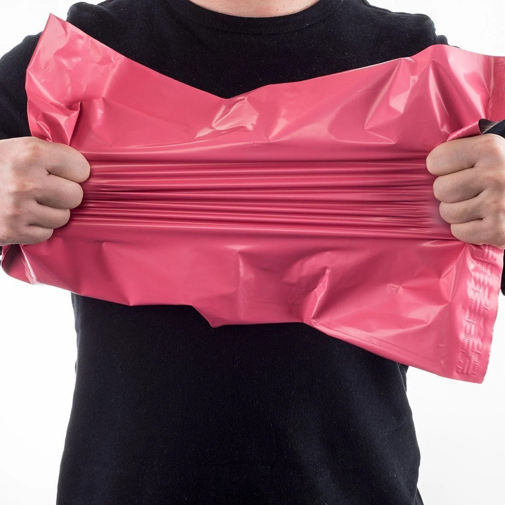 100 Pink Waterproof  Poly Mailers Plastic  Mailing Envelope  12X15.5