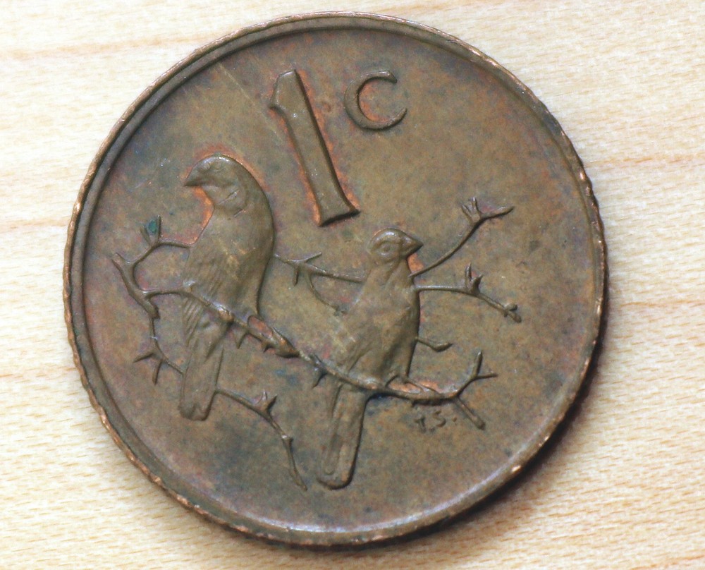 1978 South Africa 1 Cent Cape Sparrows