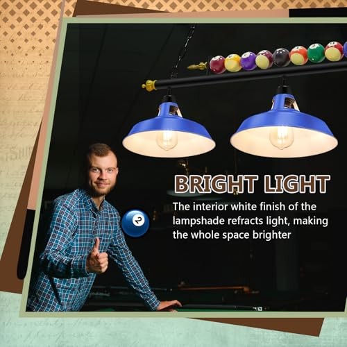 Adjustable Pool Table Lights for 7'-8' Billiard Light Hanging Blue 3 Lights