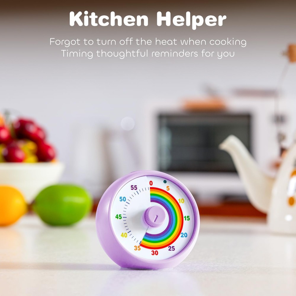 60-Min Visual Timer for Kids Classroom Office Kitchen Study - Silent Countdown