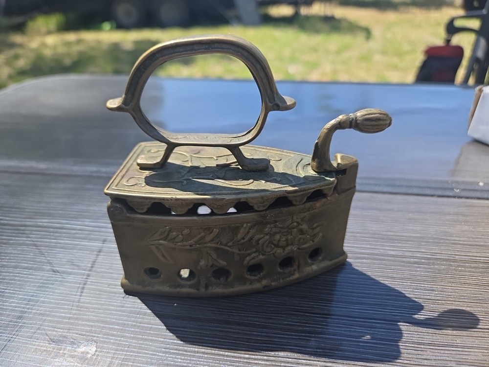 Antique brass sad iron COAL Iron