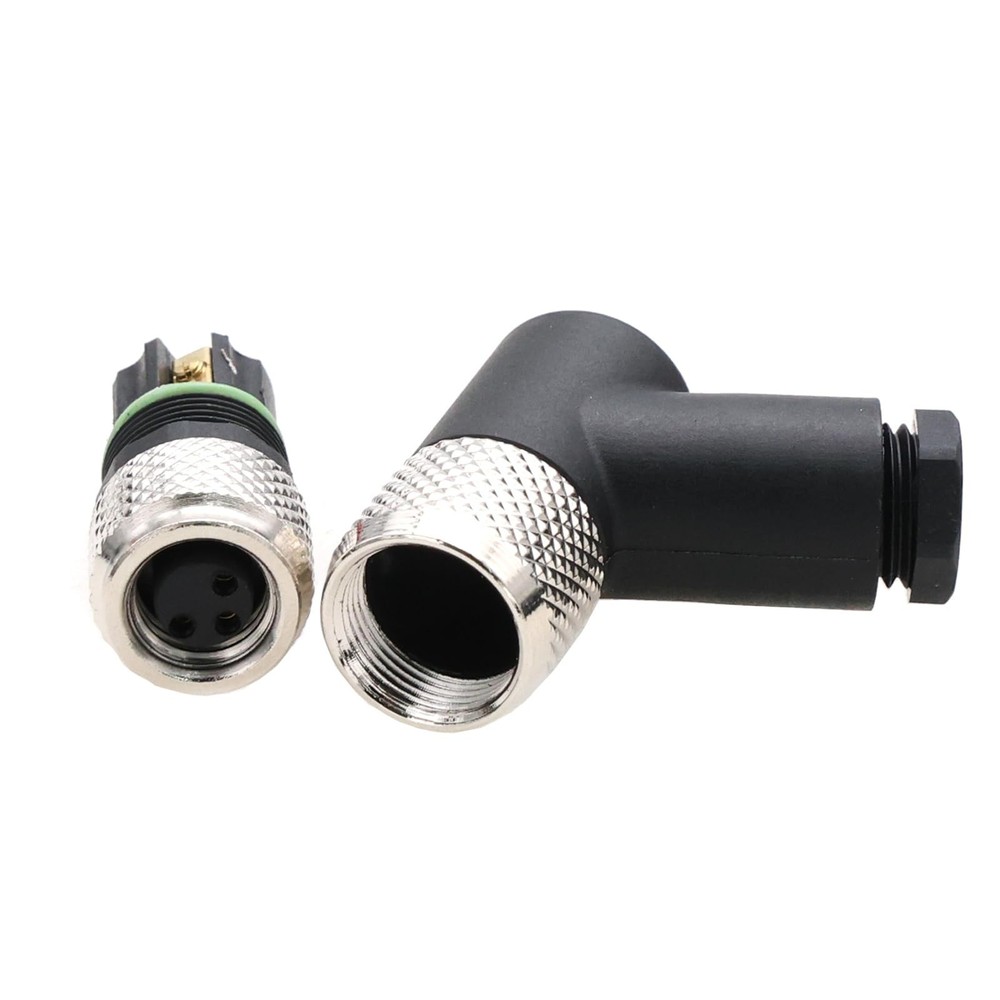 M8 Right Angle 3 Pin Female A Code Plug Industrial Circular Sensor Connector ...