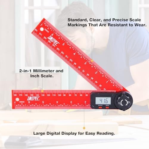 Digital Angle Finder Protractor 7" LCD Display Tool for Woodworking & DIY Projec