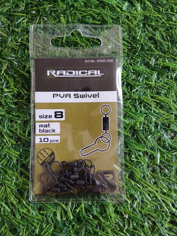 Radical Pva Swivel Size 8 Mat Black 10pcs