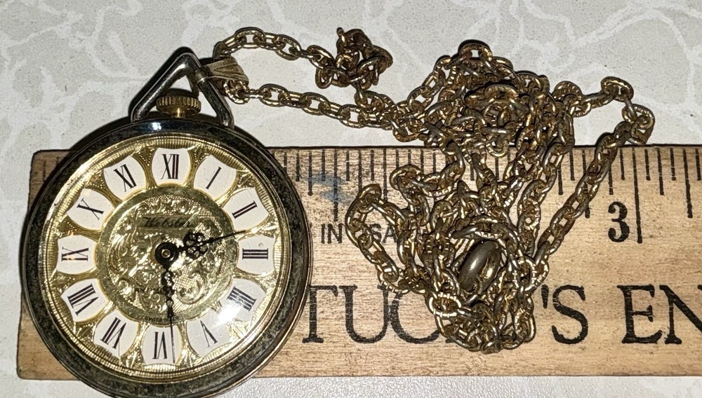 Vintage Webster Pocket Watch With Chain Runs