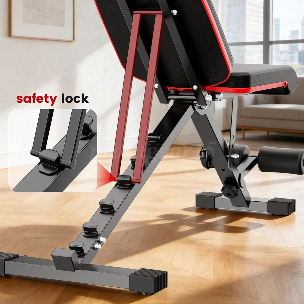 Adjustable Foldable Exercise Weight Bench Workout Bench Gym With Resistance Band