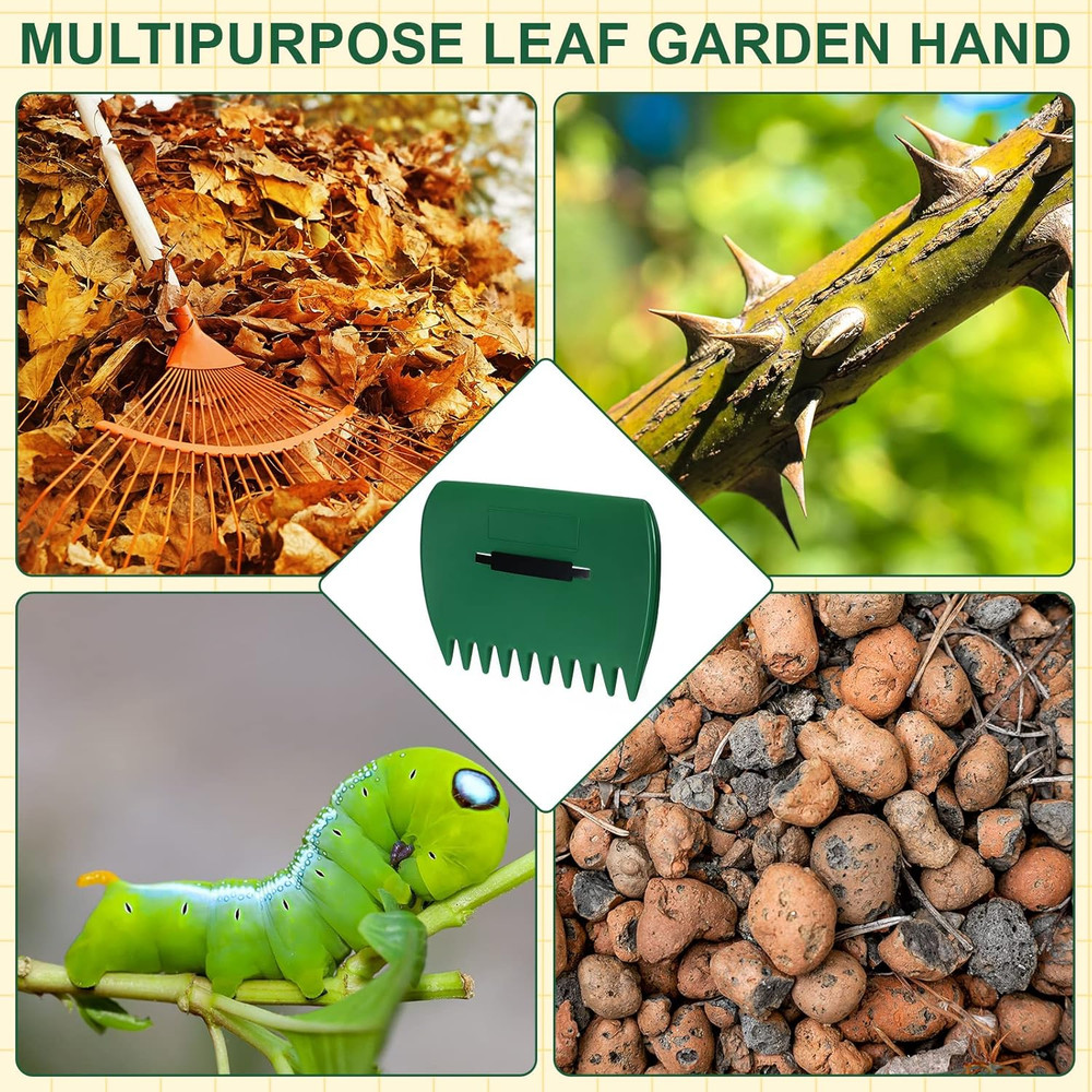 6 Pcs Leaf Scoops Hand Rakes, Large Leaf Scoops and Claws Lightweight Plastic Le