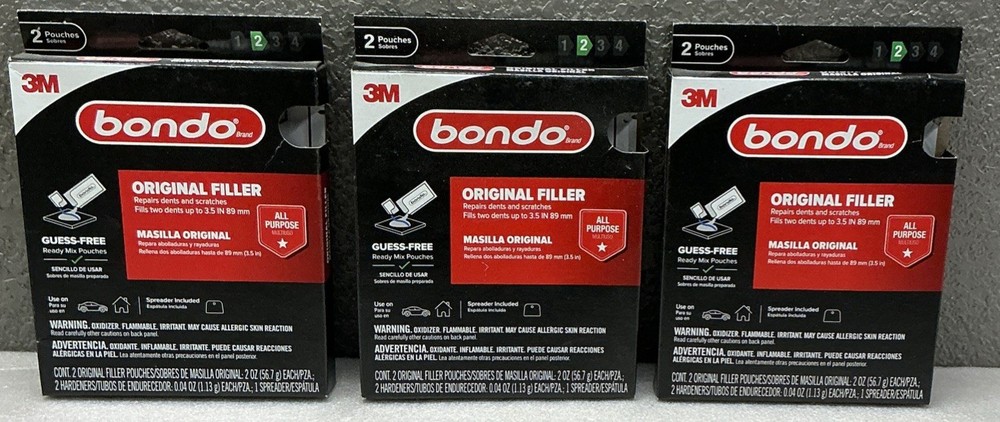 Bondo Original Filler Ready Mix Pouches  3 Pack