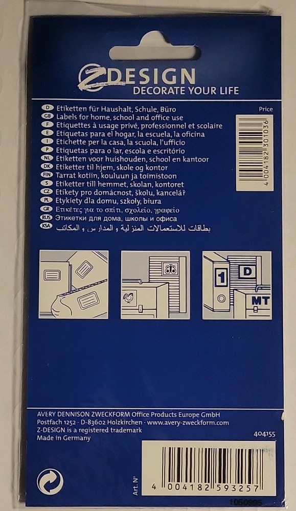 Z-Design Animal Print Labels 4 Sheets Model 59325