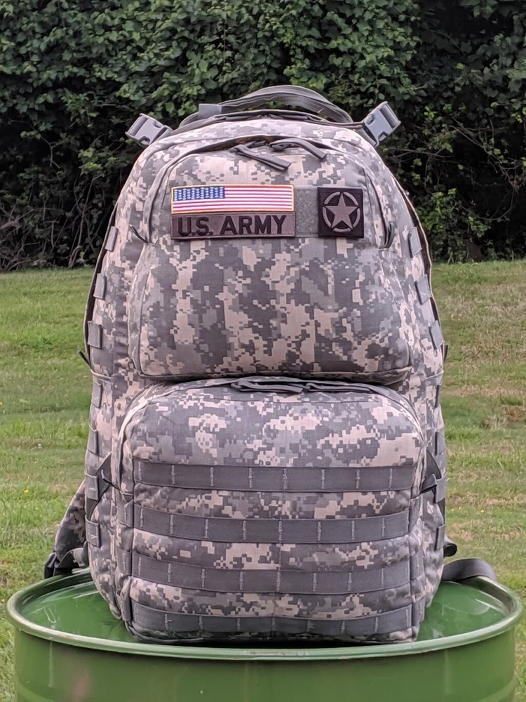 US Army ACU MOLLE Rucksack With Frame Medium Military Backpack Pouch Patches GI