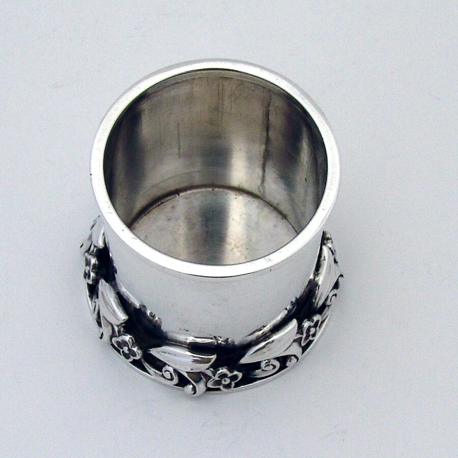 Alphonse La Paglia Cup Applied Floral Base Sterling Silver