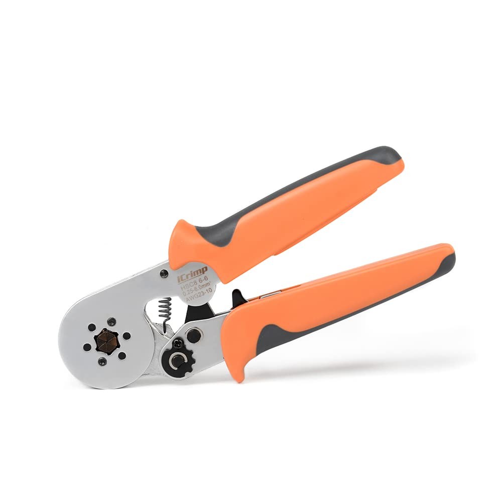 iCrimp Wire Ferrule Crimping Tool, Hexagonal Crimp Profile, Orange