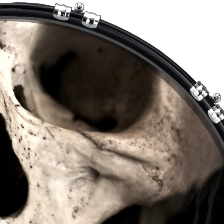 20" Custom Bass Kick Drum Front Head Graphic Graphical Skull Cigarette