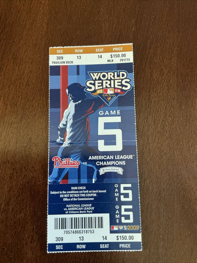2009 World Series Program WITH TICKET GAME 5