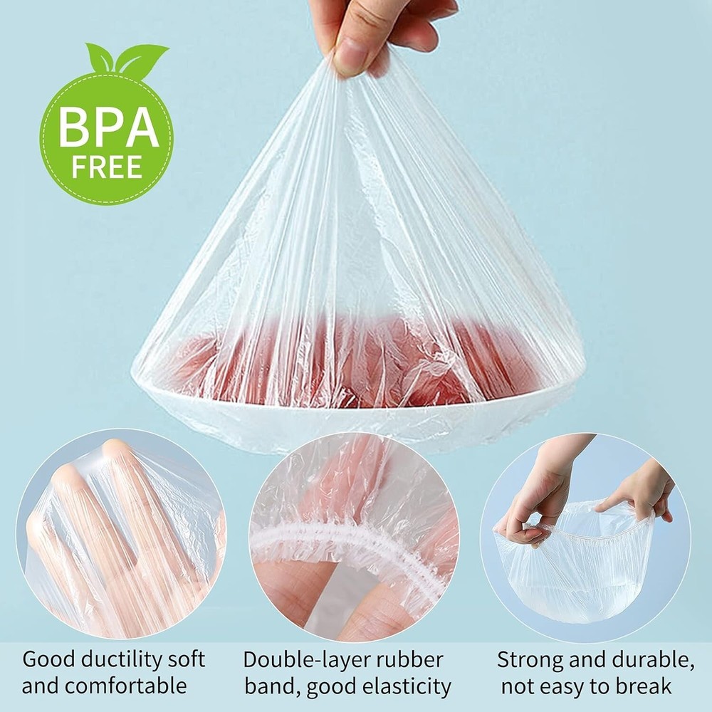 300pcs Reusable Elastic Stretch Fresh Keeping Covers Kitchen Food Plastic Wrap