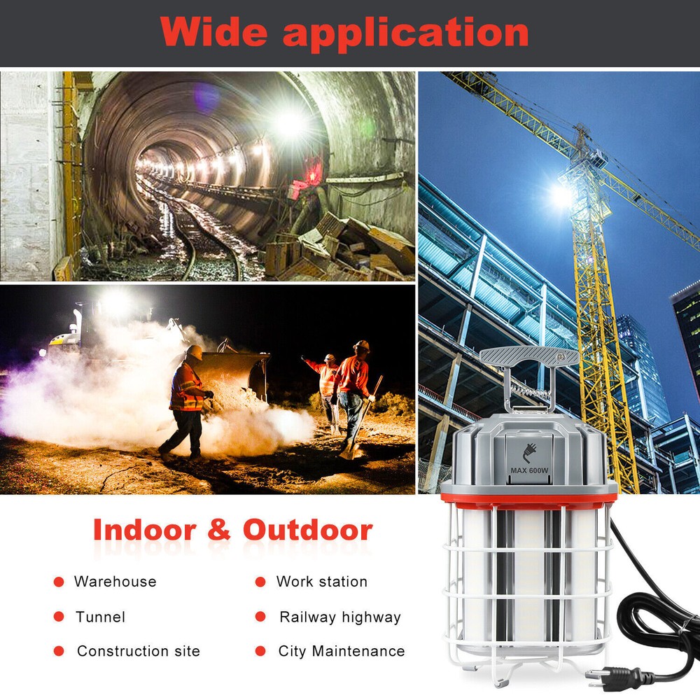 80W Linkable LED Temporary Work Light Workshop Construction Lights 400W Equival