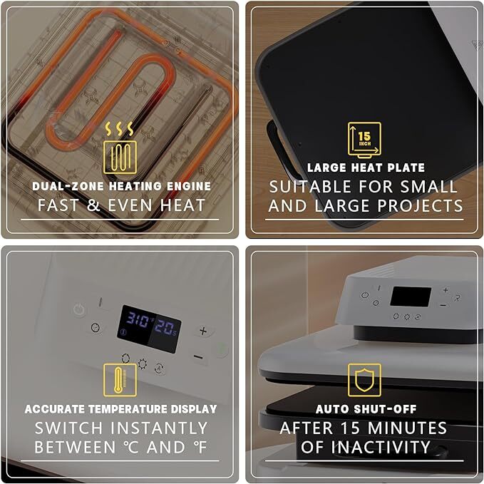 HTVRONT Heat Press Machine Bundle Digital Transfer T-Shirt Sublimation Automatic