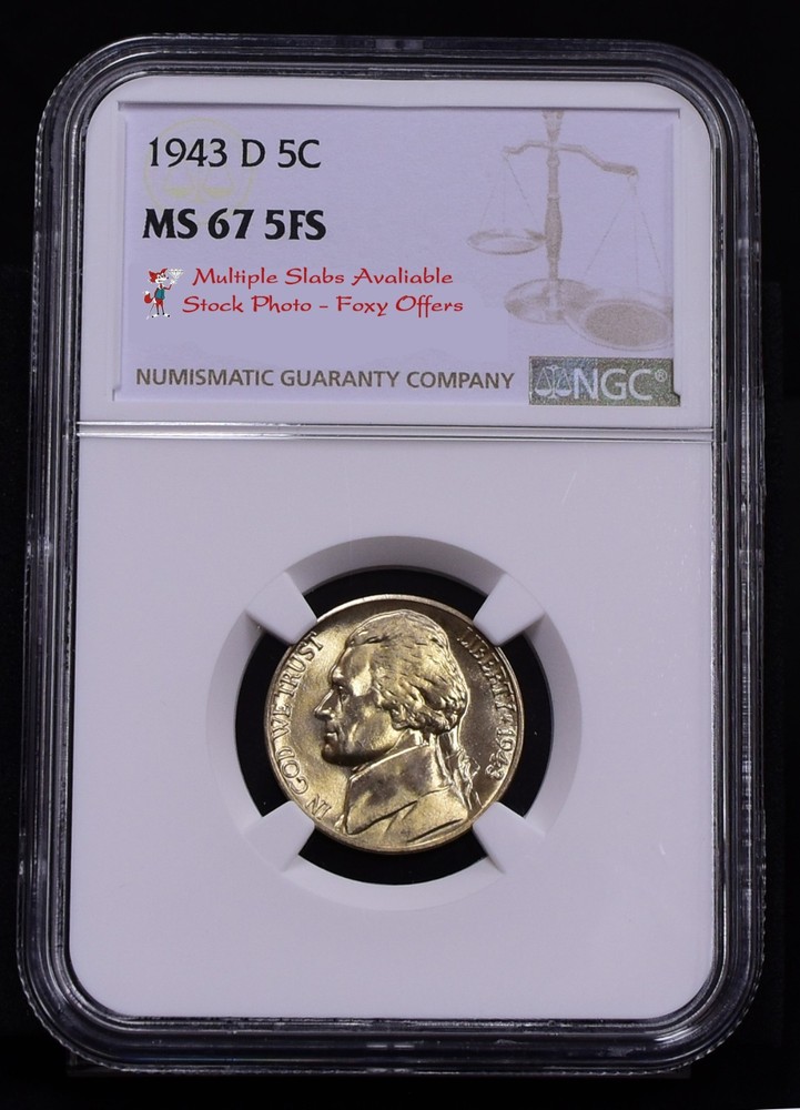 1943-D Jefferson Nickel - NGC MS67 5FS (Bulk)