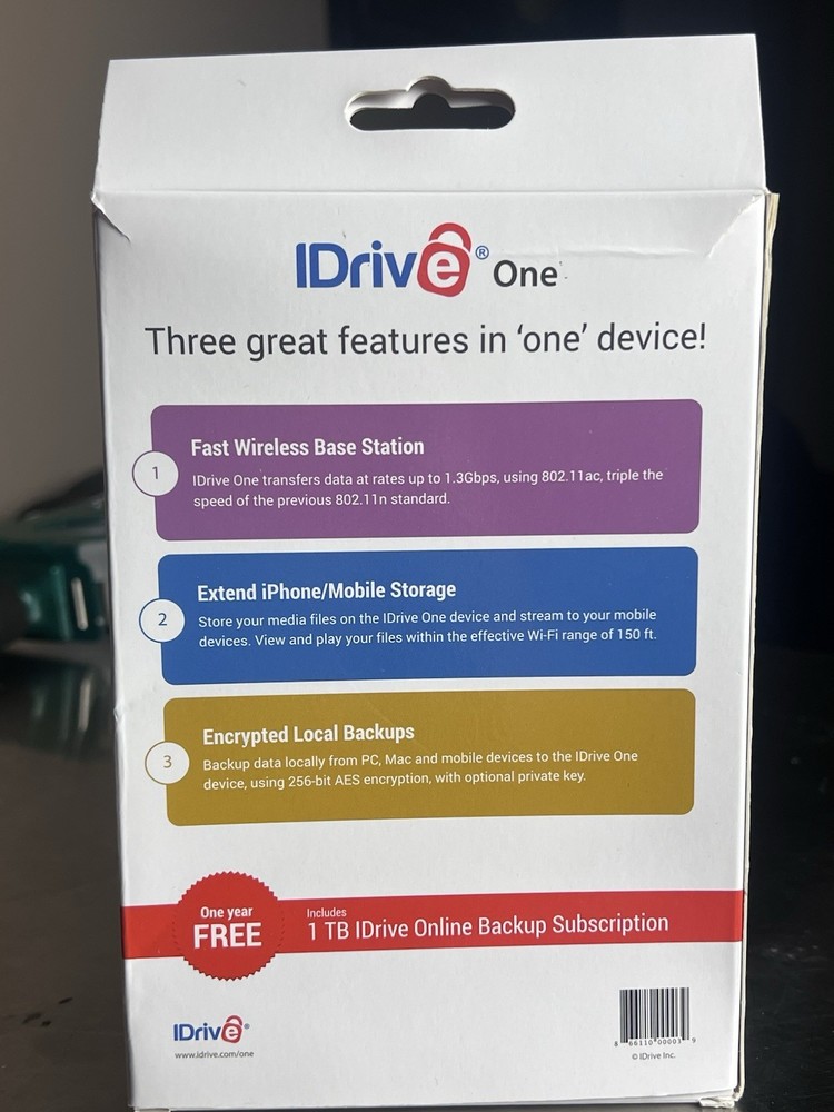 IDrive One Wireless Storage Device Portable WiFi Backup Encrypted New Sealed