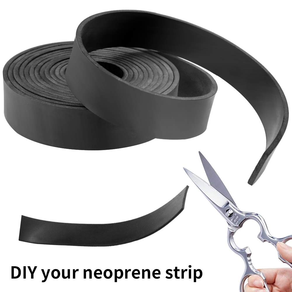 Neoprene Rubber Strips 3" W x 1/6" T x 10' L, Solid Rubber Sheets, Rolls & St...