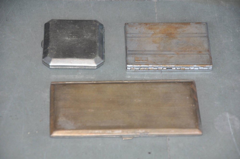 3 Pc Vintage Brass Fine Engraved Different Cigarette Box/Case
