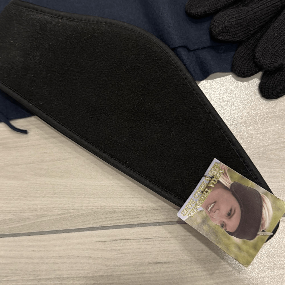 Scarf, gloves and headband bundle (3)