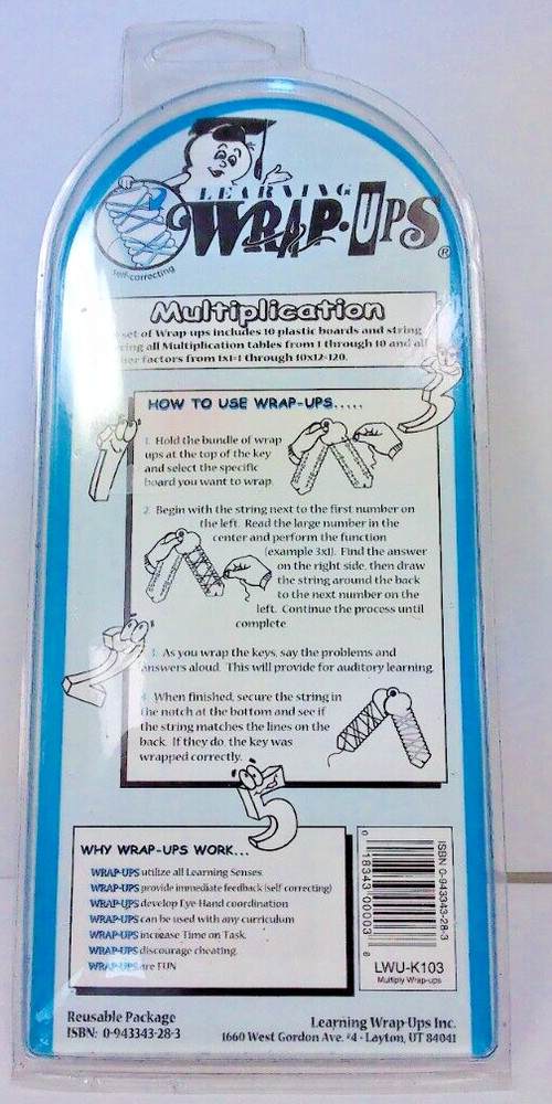 Learning Wrap Ups:Educational Multiplication Math Solving Tool Keys New & Sealed
